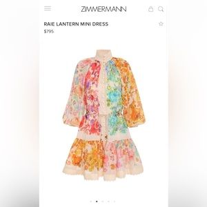 Zimmerman Raie lantern Mini Dress